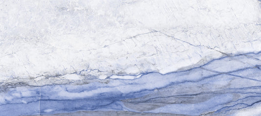 Papier peint panoramique Horizon en marbre veiné bleu