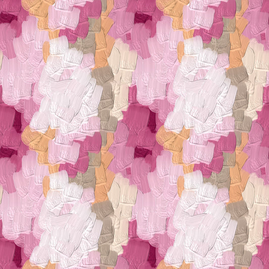 Papel pintado contemporáneo con capas de pintura en tonos rosa empolvado y rosa