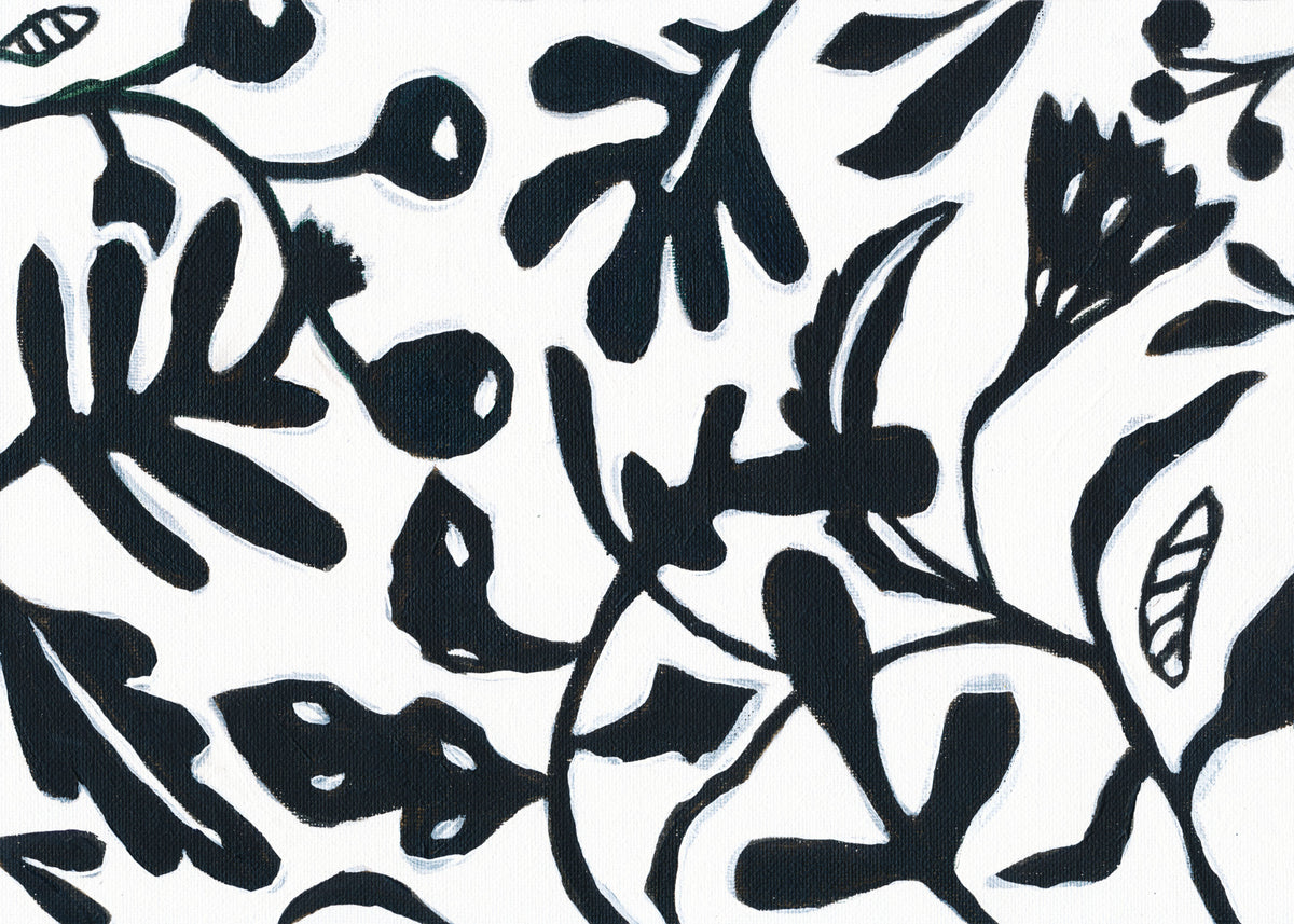Papier peint panoramique Silhouette botanique Ink Bloom in your room