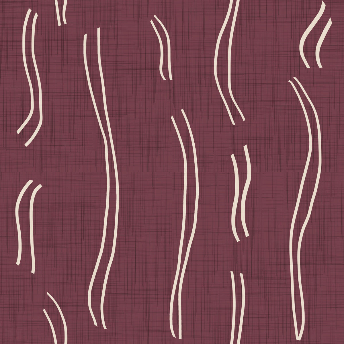 Burgundy Wavy Stripe Wallpaper Mid Century Wallpaper⁠ in your room