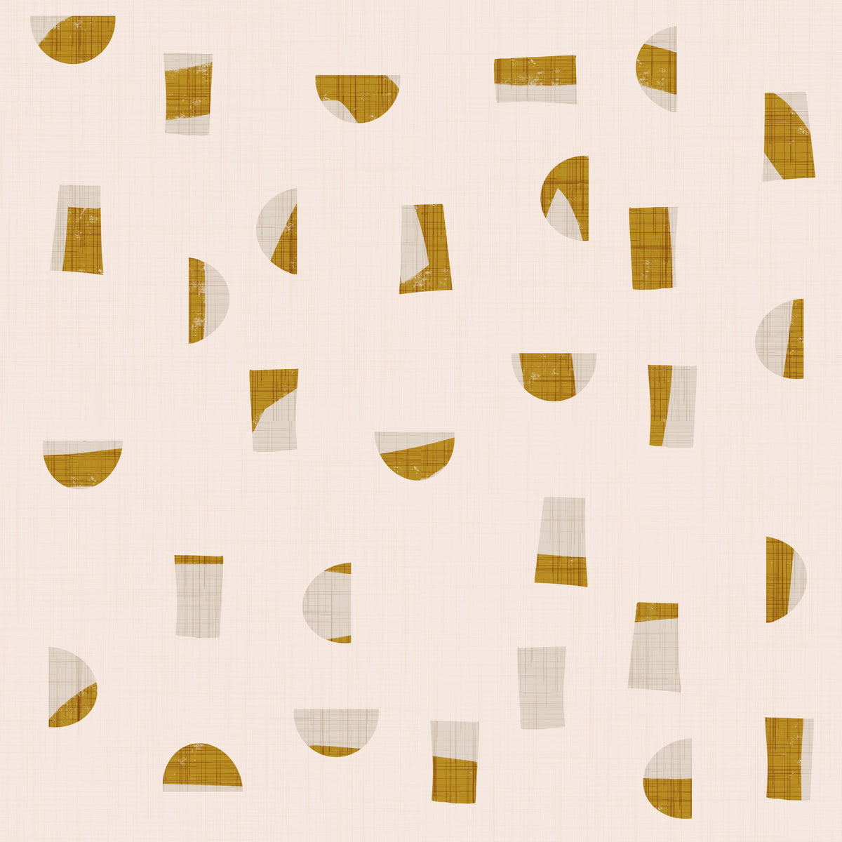 Papier peint à formes abstraites crème et moutarde, style milieu du siècle⁠ in your room