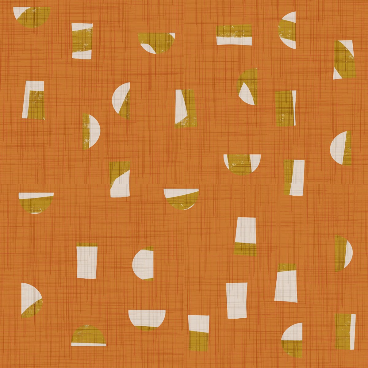 Burnt Orange Abstract Shapes Wallpaper Mid Century Wallpaper⁠ in your room — zoomed