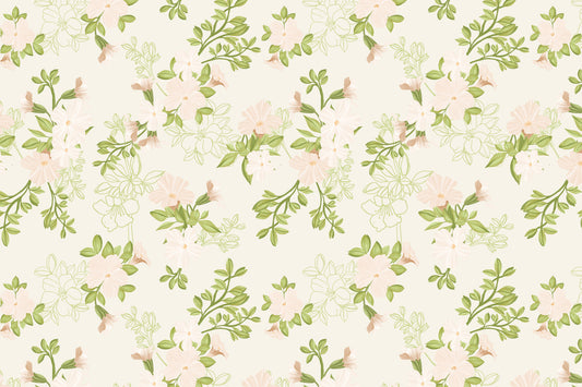 Soft Blush Petal Meadow Wallpaper⁠