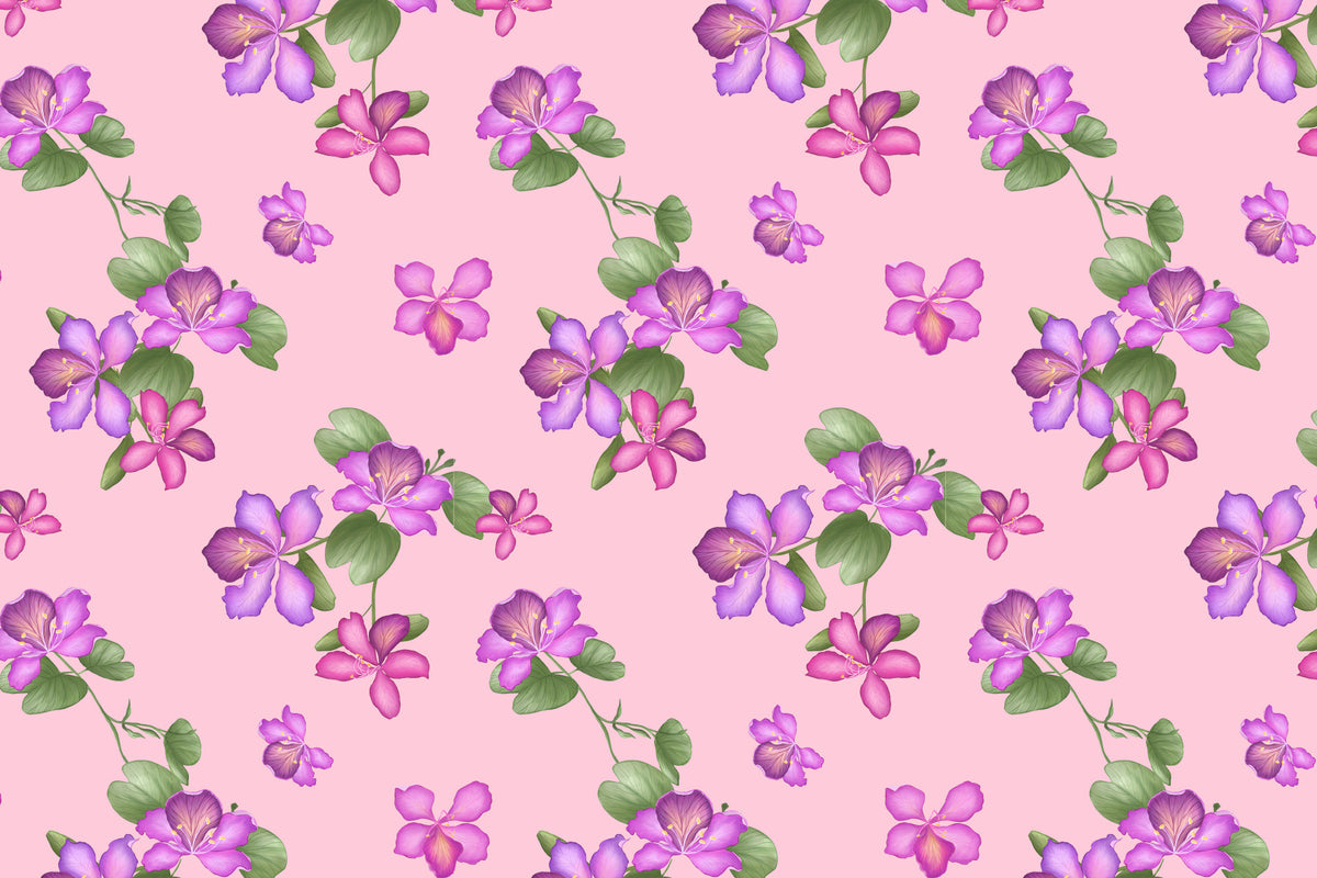 Tapete mit zartem Blumenmuster und Blüten in your room — zoomed