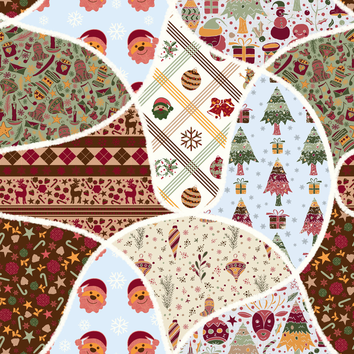 Nordic-Noel-Collage-Tapete in your room