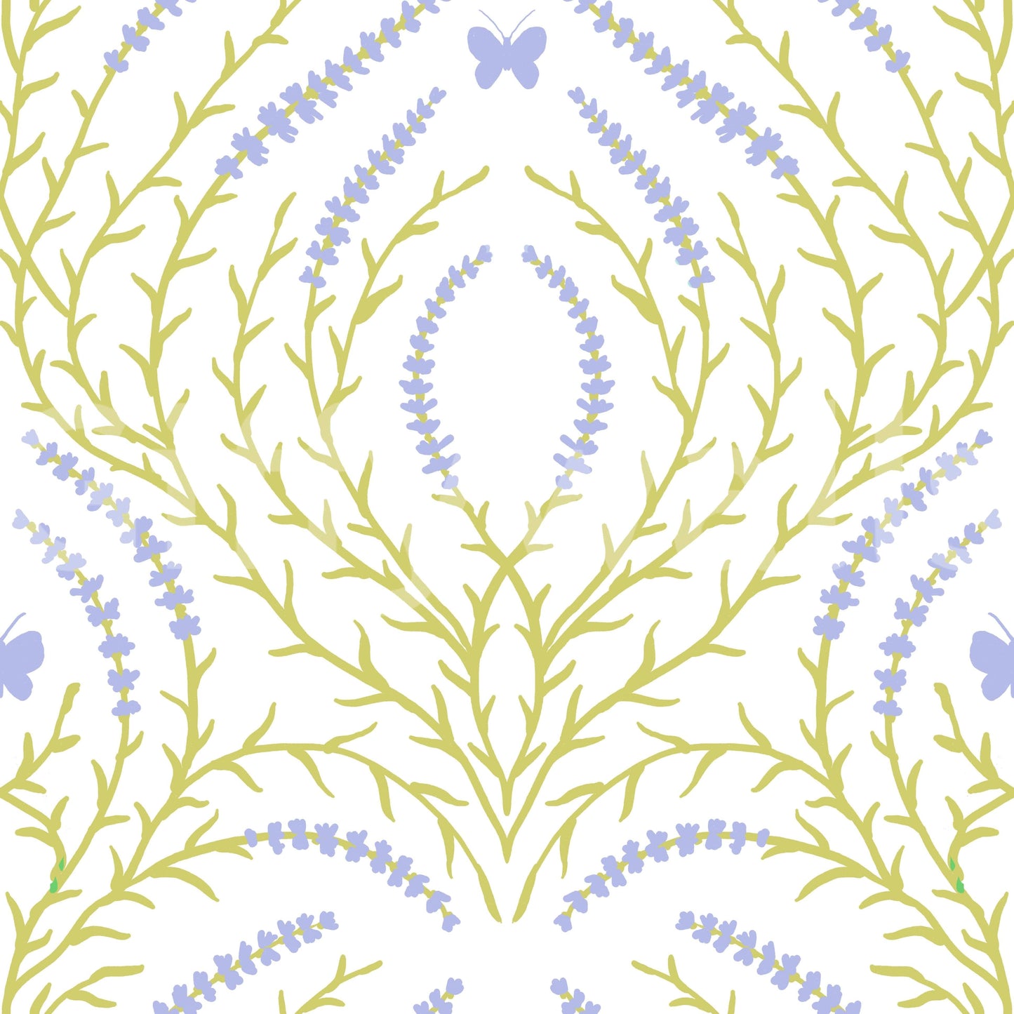 Lavender Bloom and butterflies Wallpaper⁠