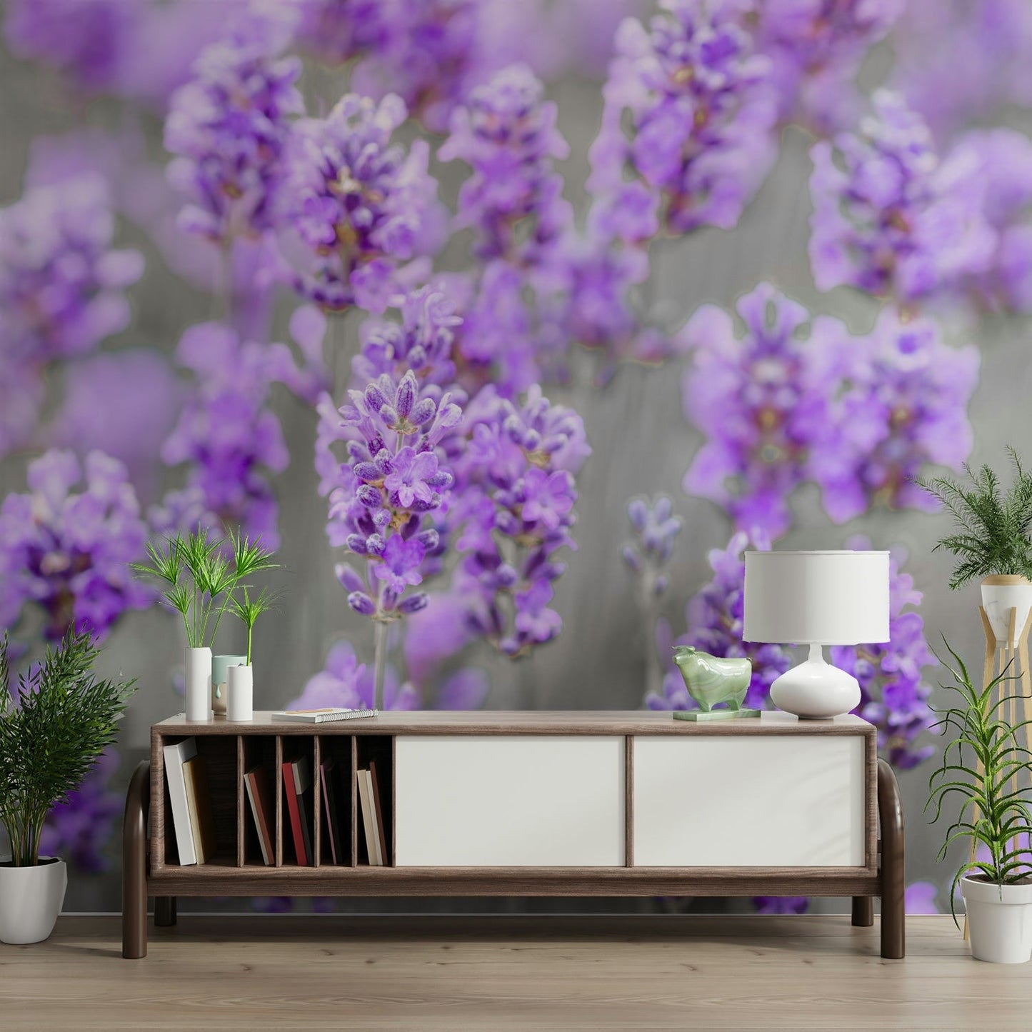 peaceful rural scene mural

