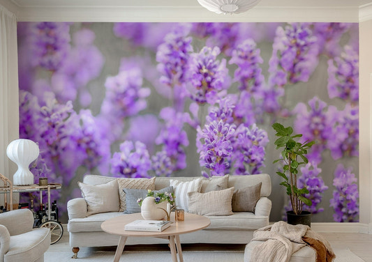 lavender farm wall mural

