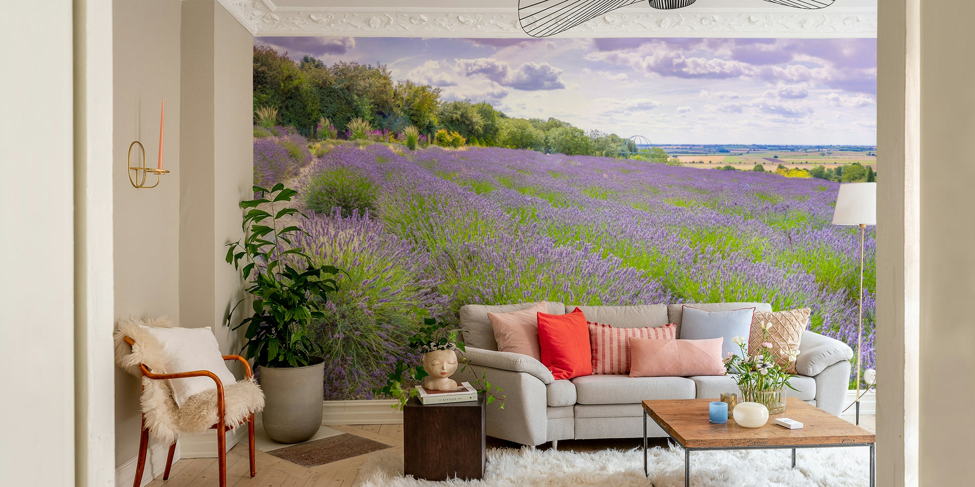 A calm and serene wall covering.

