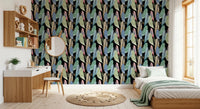 Modern abstract botanical print for indoor feature areas.