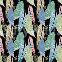 Vibrant pastel leaf illustration interior backdrop.