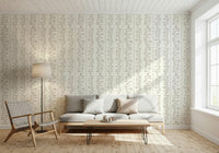 Soft beige trailing leaves wallpaper for walls interior.