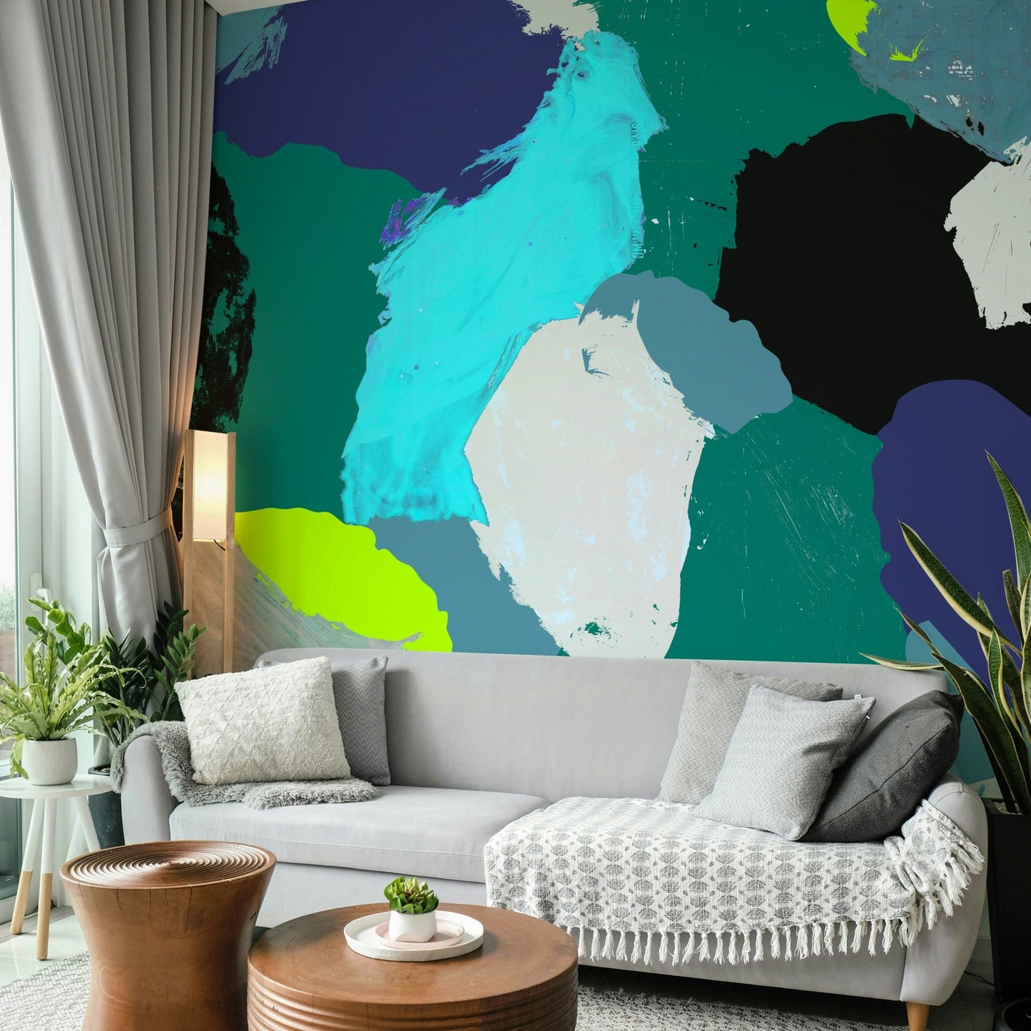 Playful wall mural for kitchen or dining

