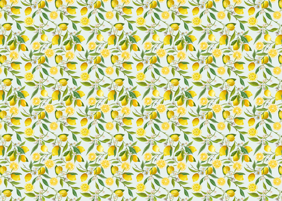 Küchenzitronen Design Tapete Wandbild in your room — zoomed