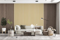 Elegant Lemon Gilded Stripes Wallpaper for a stylish feature wall.