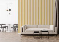 Professional Lemon Gilded Stripes Wallpaper for commercial spaces.