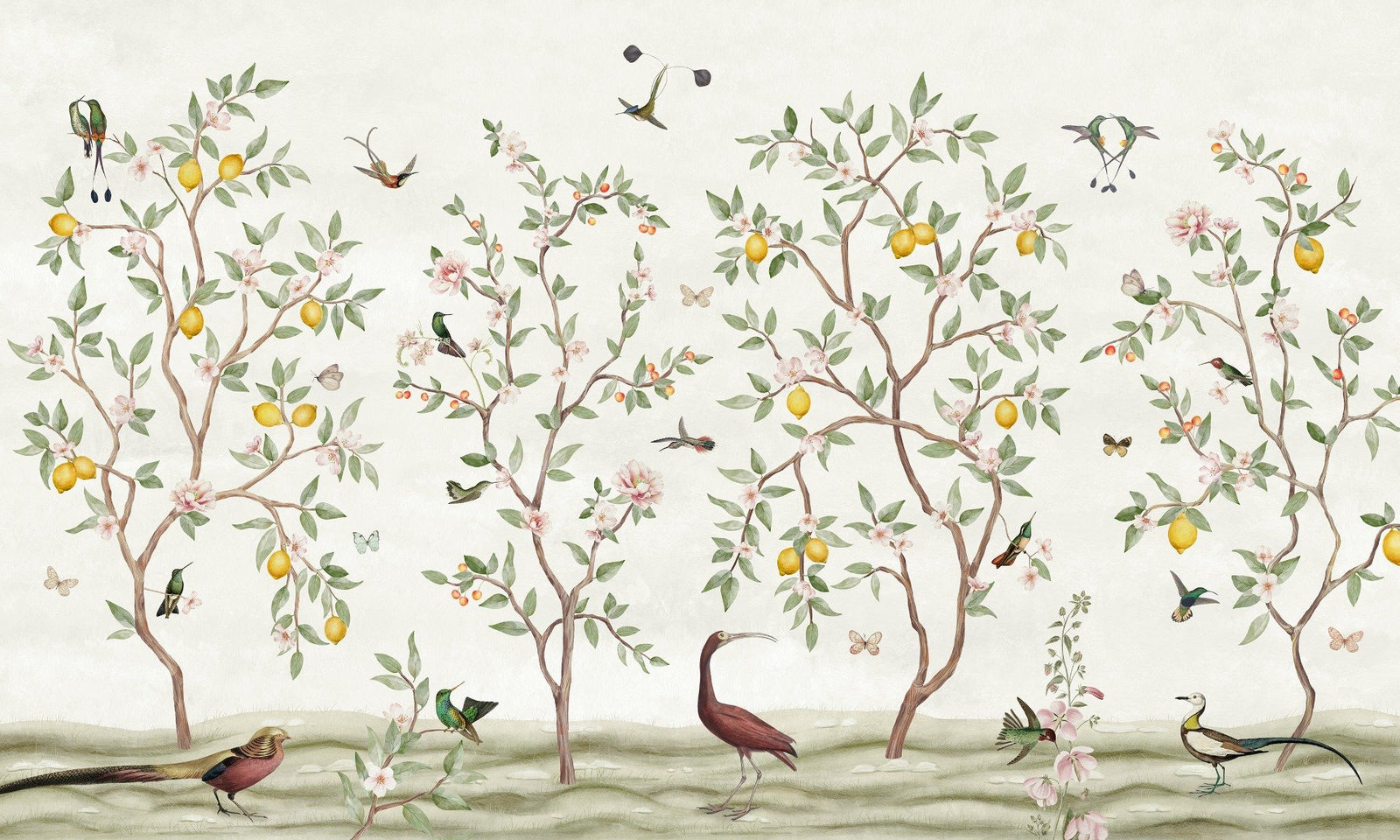 Lemon Tree Chinoiserie Design Wallpaper for Walls