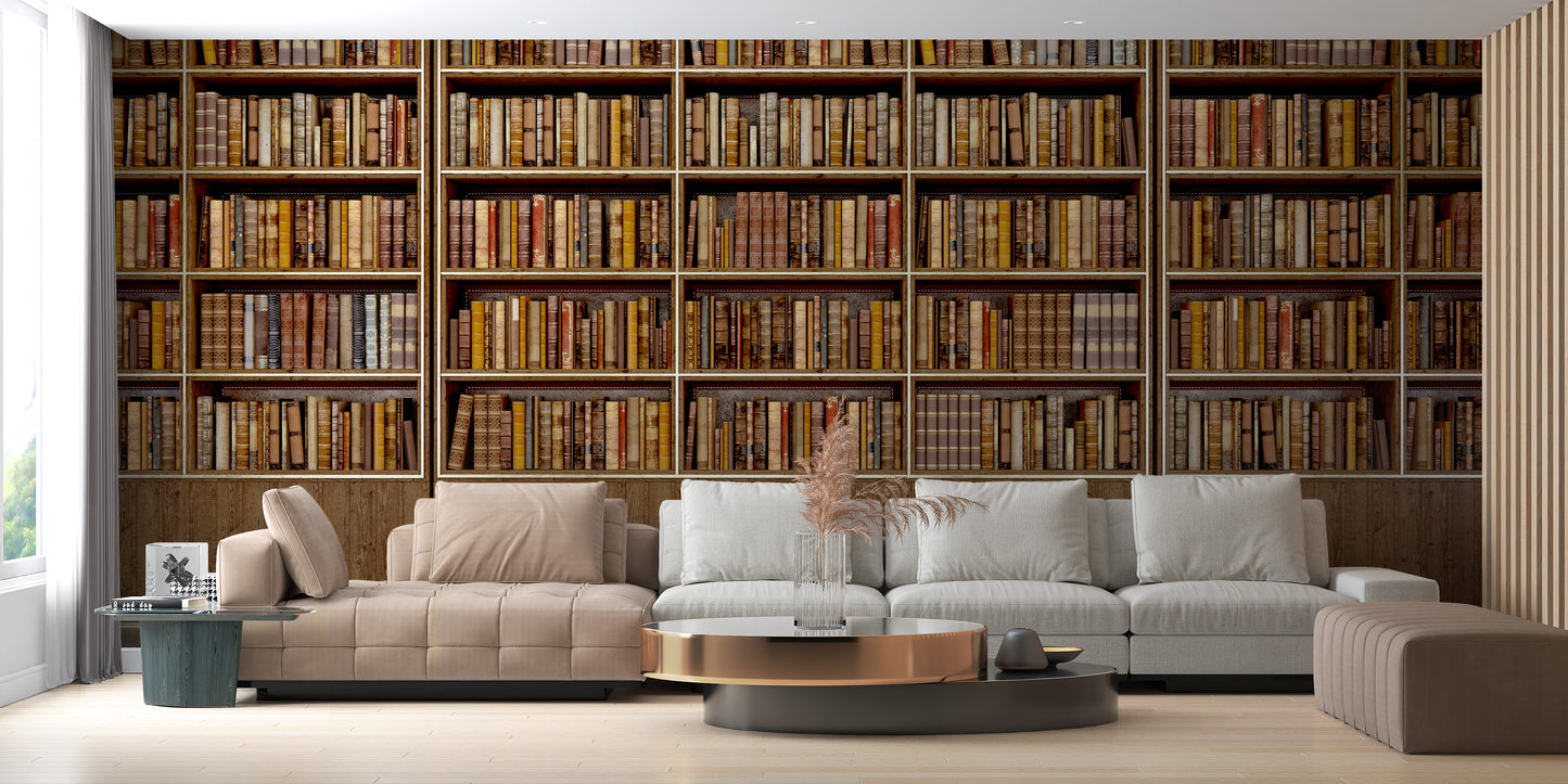 Library Bookcase wallpaper mural - Giffywalls