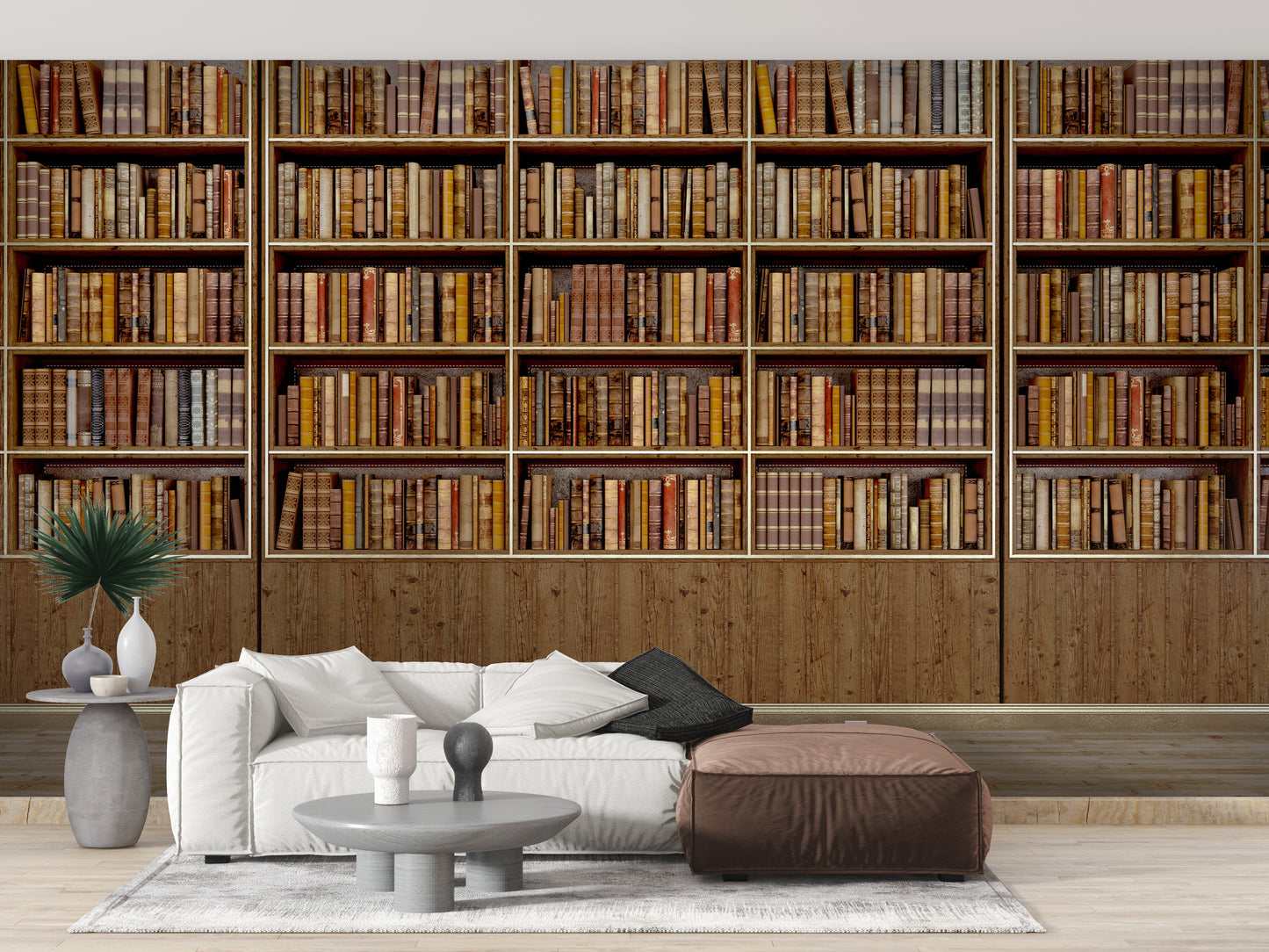 Library Bookcase wallpaper mural - Giffywalls