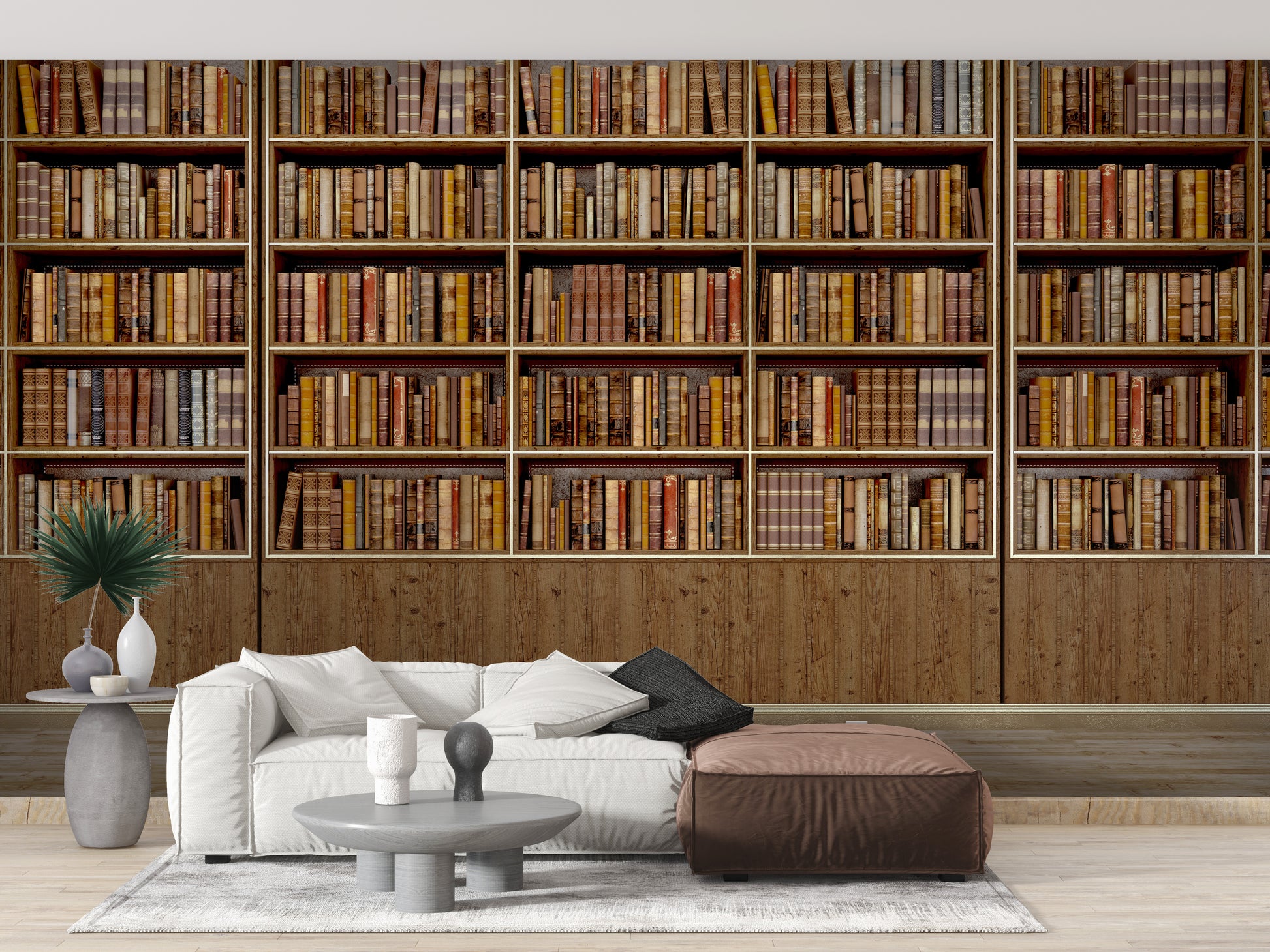Library Bookcase wallpaper mural - Giffywalls