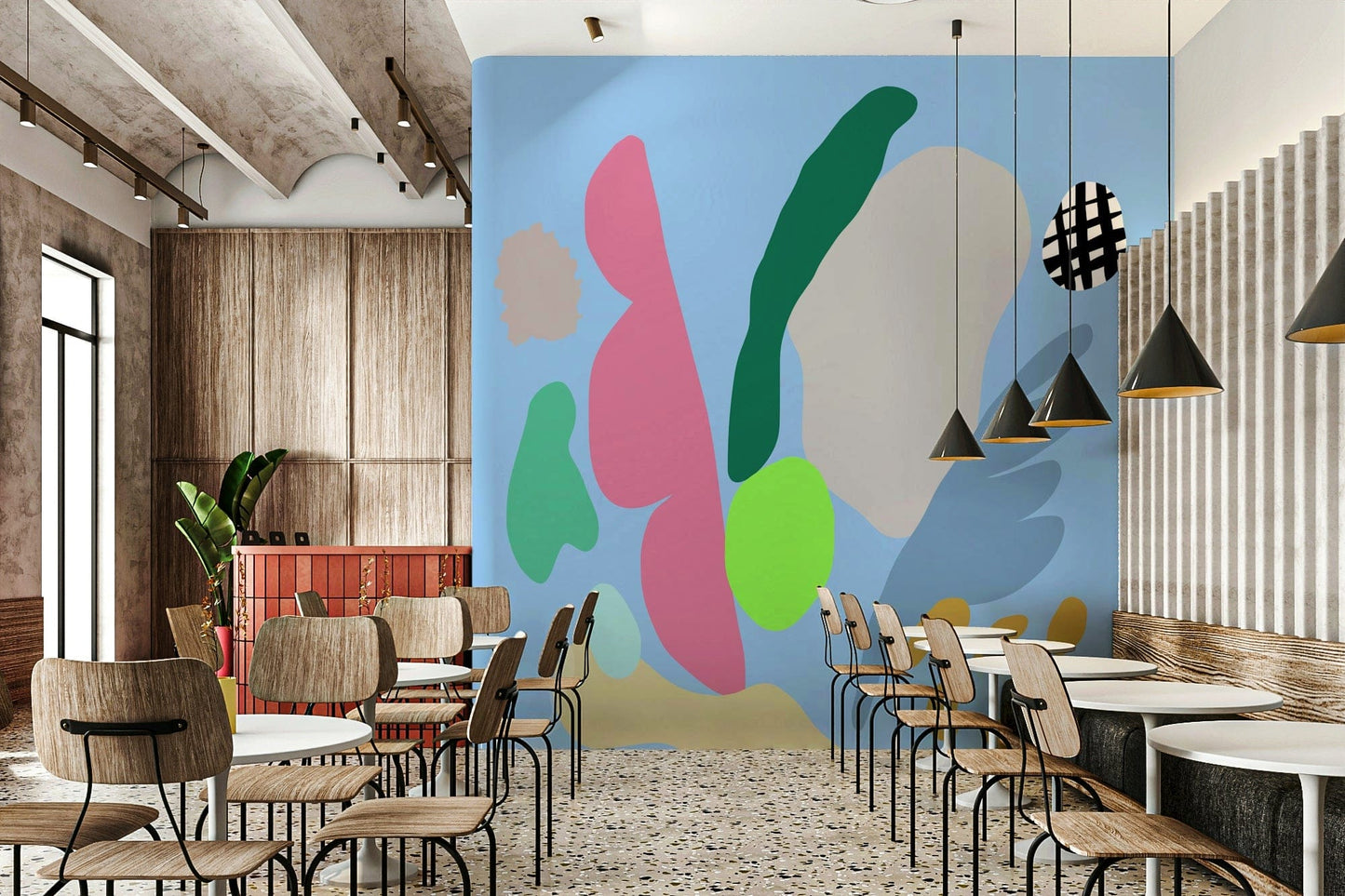 A contemplative gentle light wallpaper mural for a feature wall.

