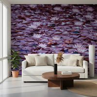 Lilac Lotus Pond Wall Mural