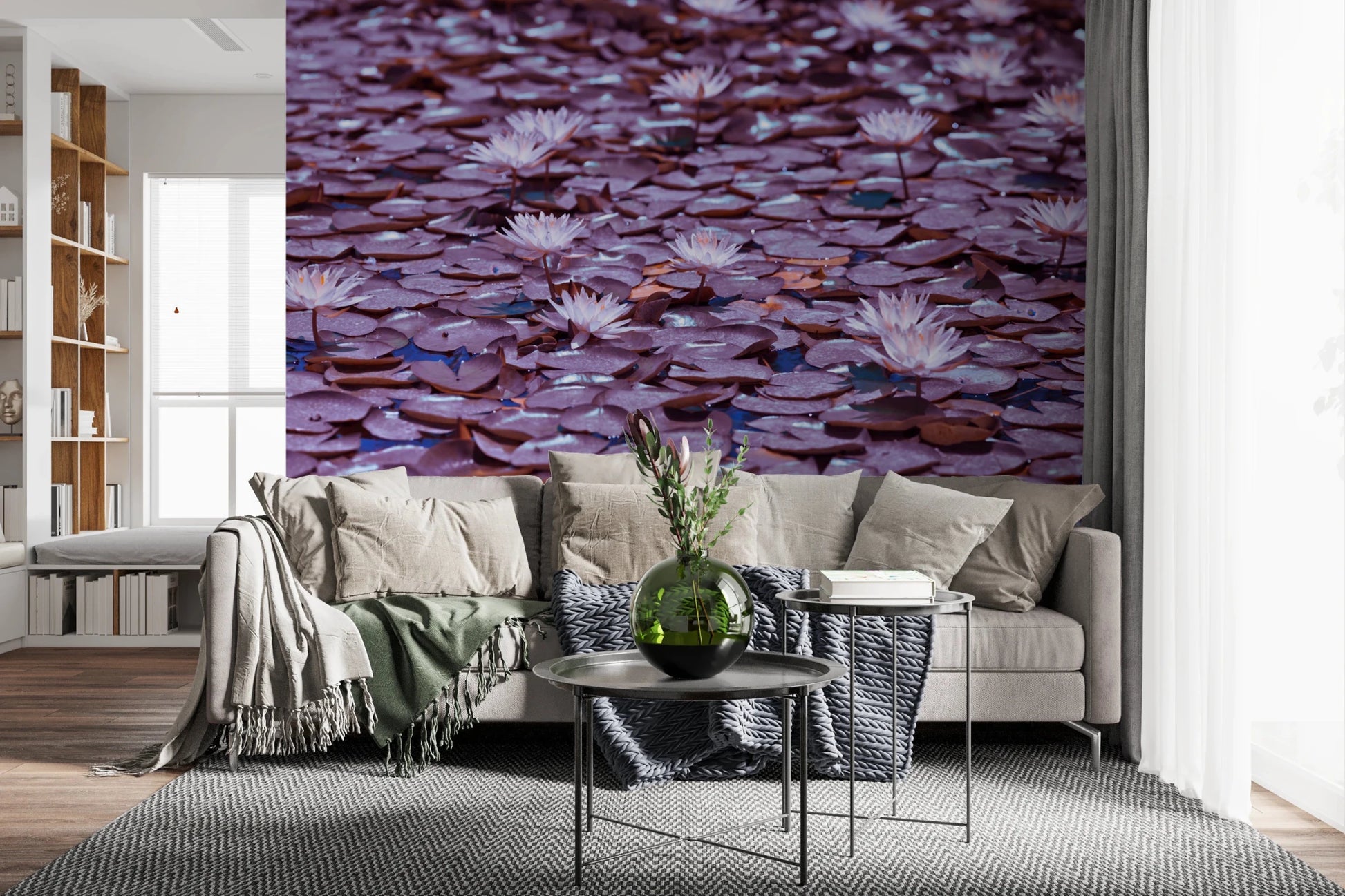 Lilac Lotus Pond Wall Mural