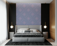 Abstract Linear Rhythm mural, striking intersecting line graphic.