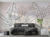 The banana leaves are a central focus of the image.

