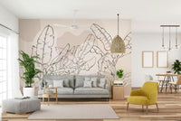 The colors are soft, muted tones of green and white.

