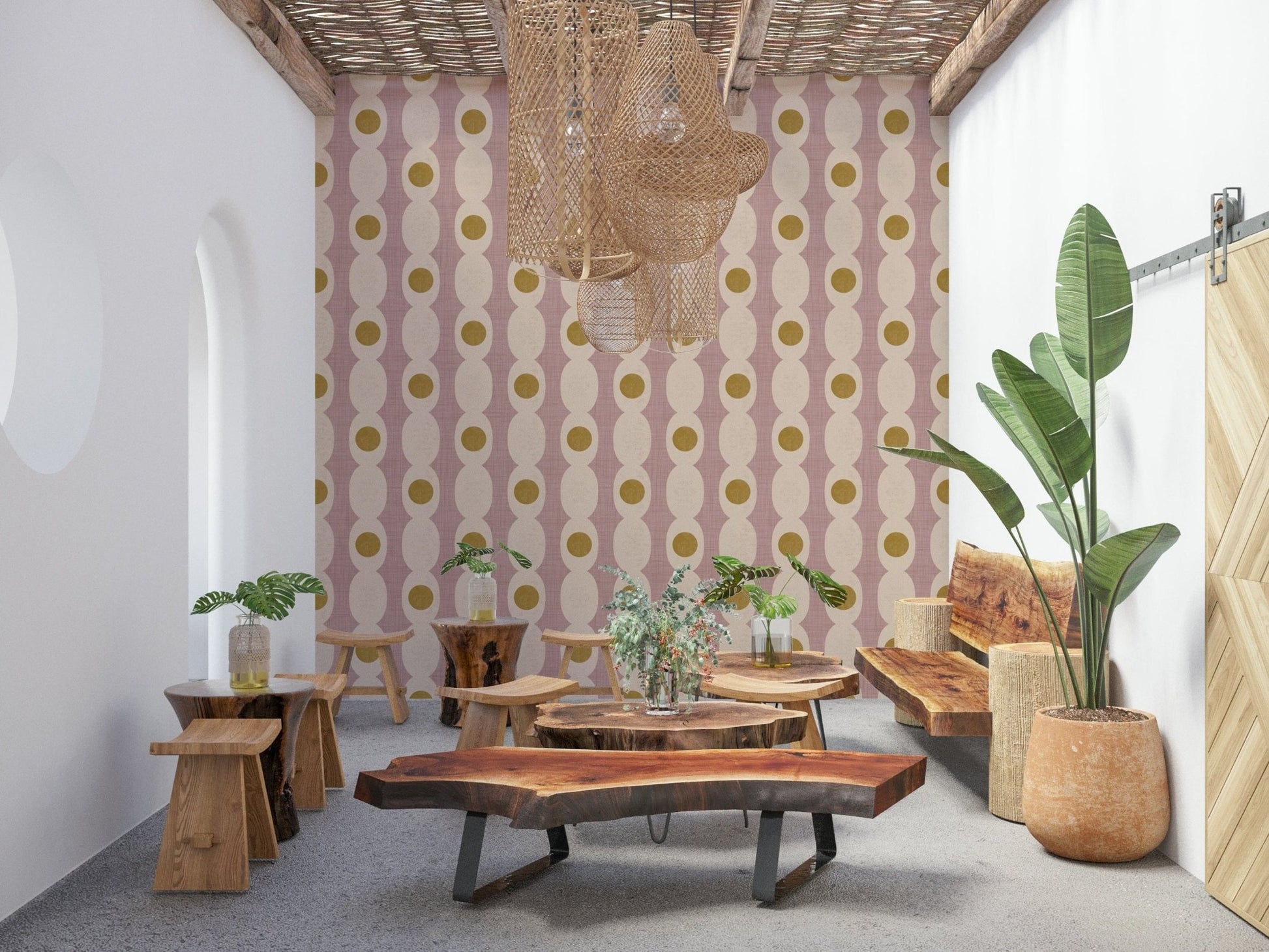 Linked mod wallpaper featuring interlocking geometric shapes in a modern style.