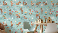 Deer and Hare Kids Wallpaper