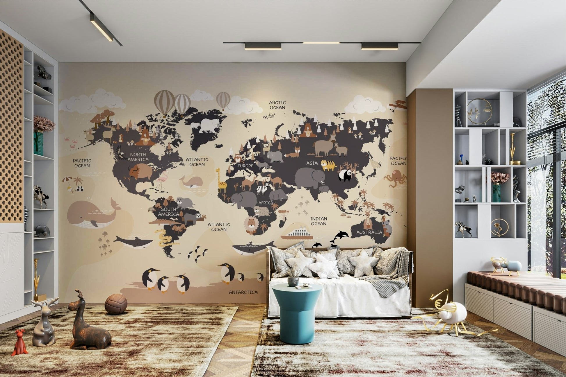 Learning map mural wallpaper

