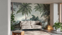 Watercolor Green trees Wallpaper Murals - Giffywalls