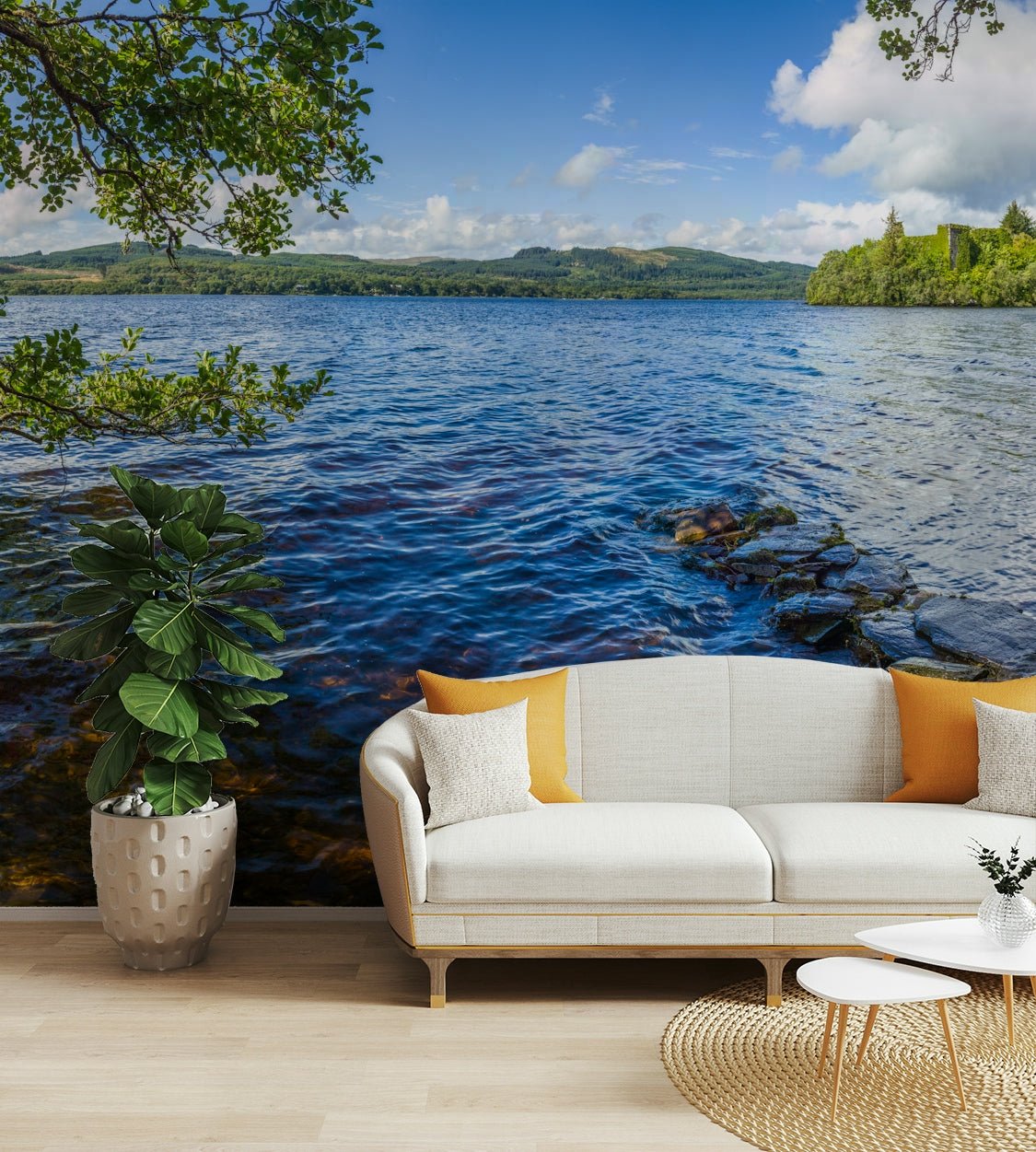 The water is still and calm.

