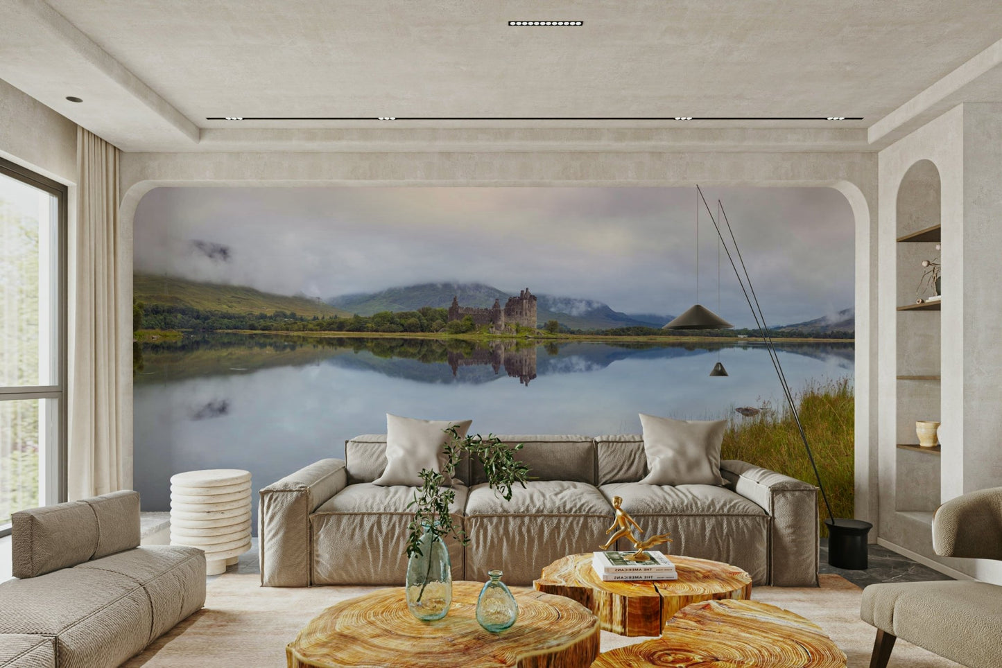 The sky is cloudy and gray.

