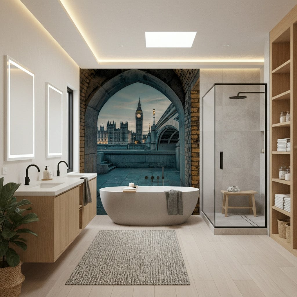 Rainy Day Pup wall mural, playful pooch design, perfect accent.