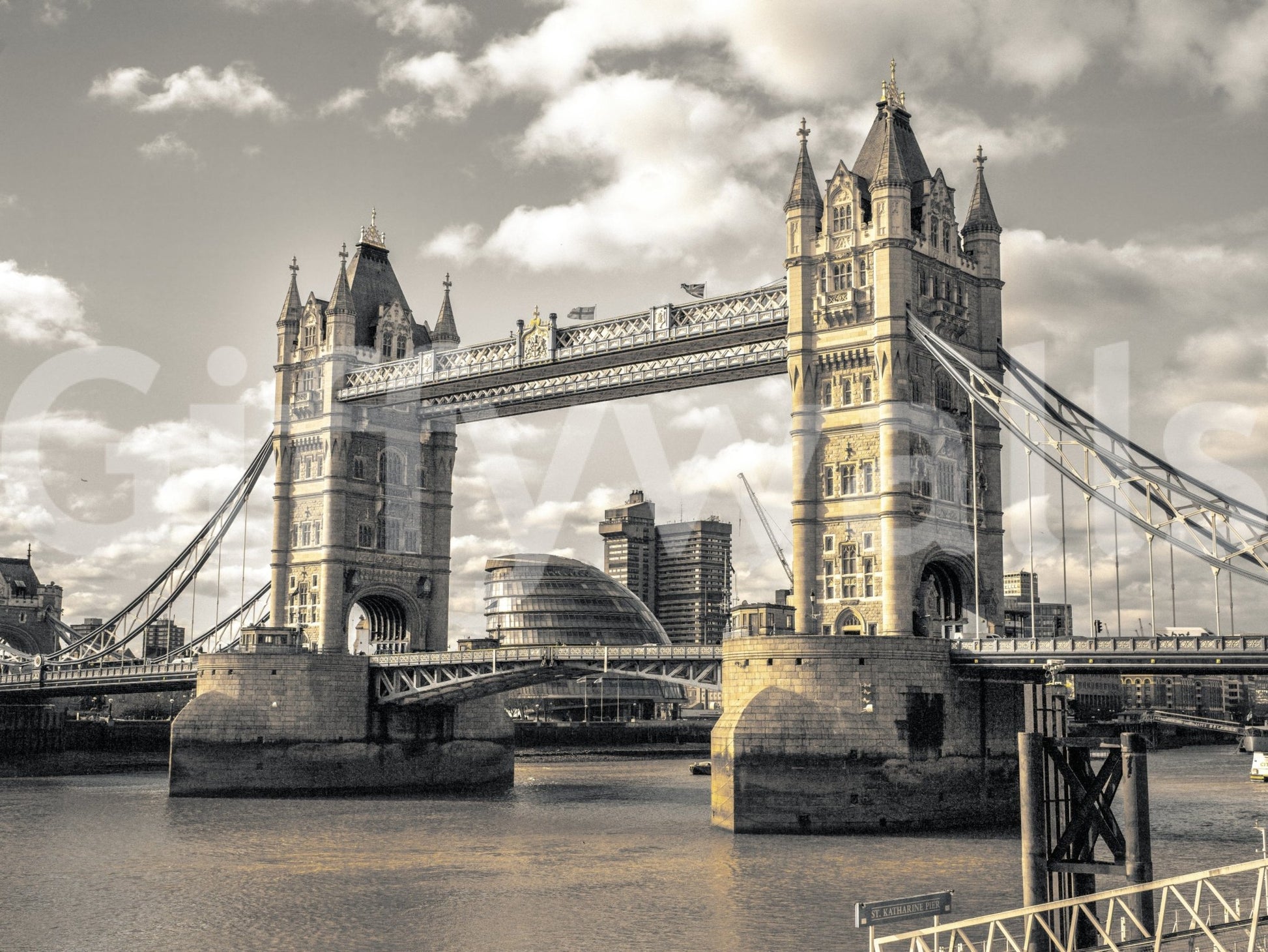Timeless London Bridge city scene wallpaper