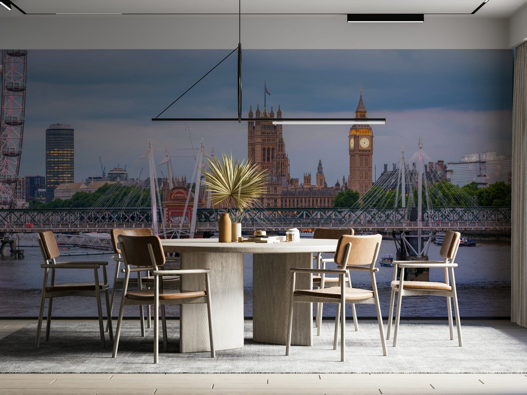 The wallpaper for walls being admired in a home.

