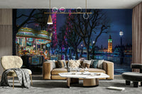 London Eye illuminated at night

