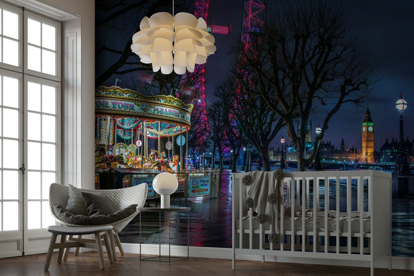 Festive carousel on the London waterfront

