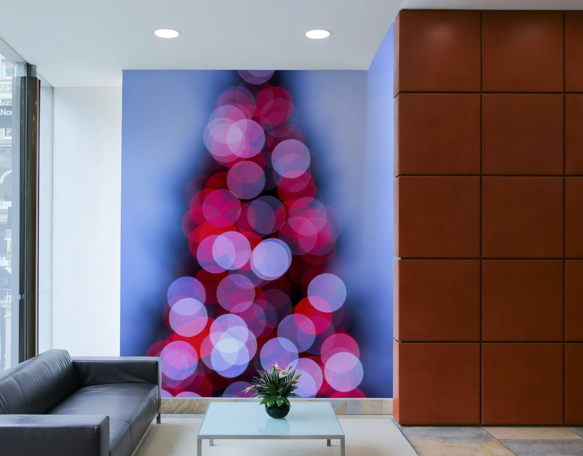 A living room featuring the London Eye wall mural.

