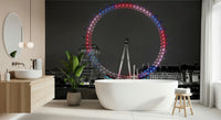 Iconic London Wheel Reflecting Eye wallpaper cityscape view.