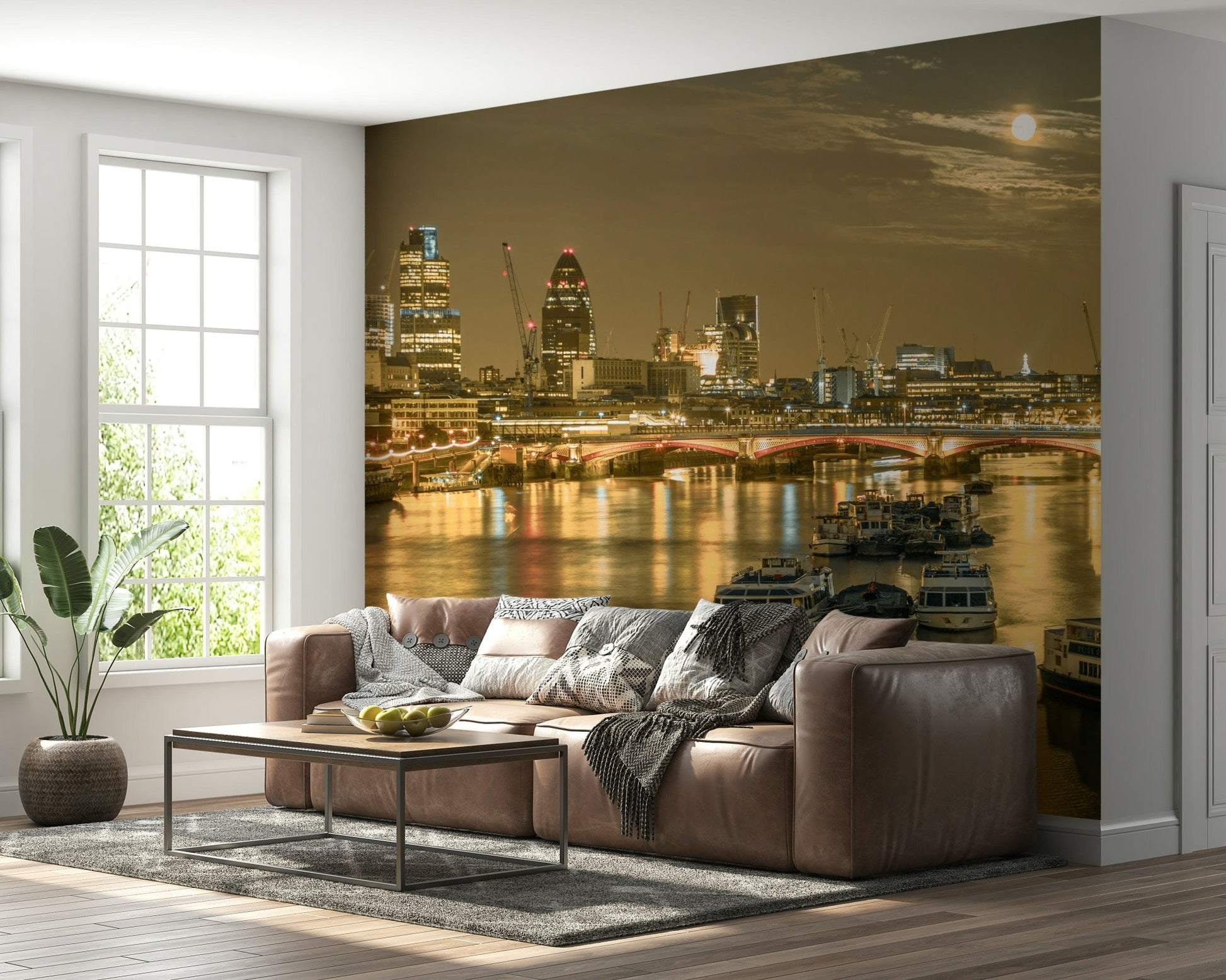 London city lights wall mural panorama
