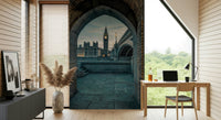 Children's Rainy Day Pup mural, precious puppy image, stunning.