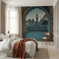 Lovely Rainy Day Pup wall art, water droplets effect, soft colors.