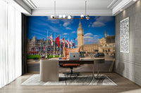 The mural has a modern, chic feel.

