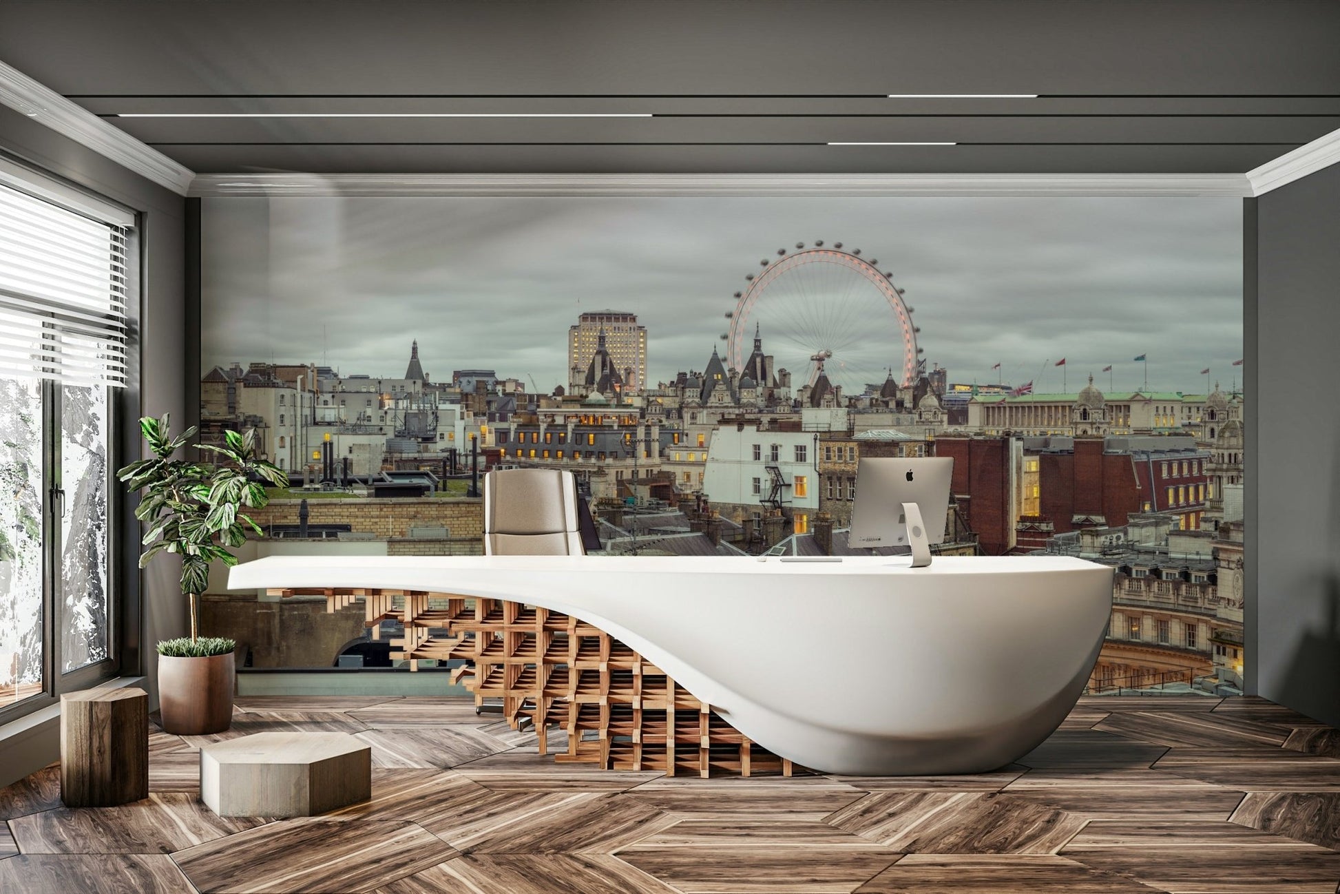 The design has a very polished and peaceful effect on the space.

