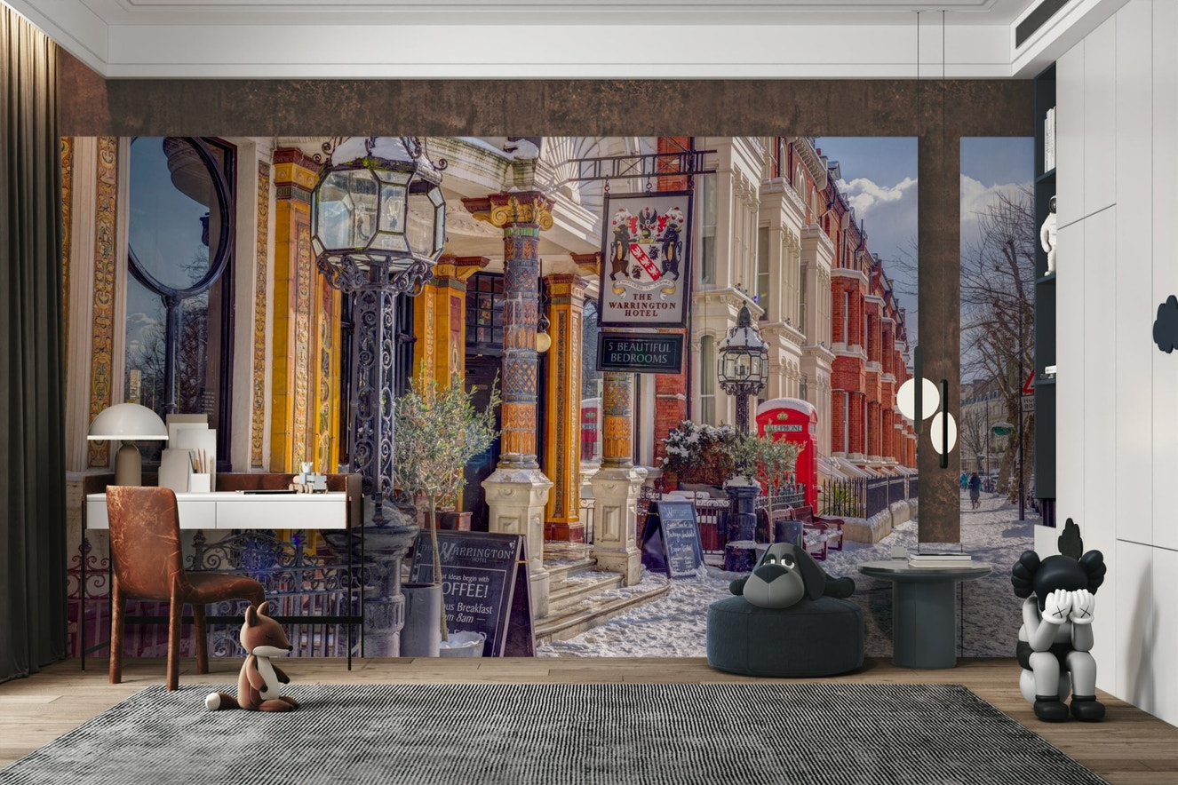 London cityscape in winter.

