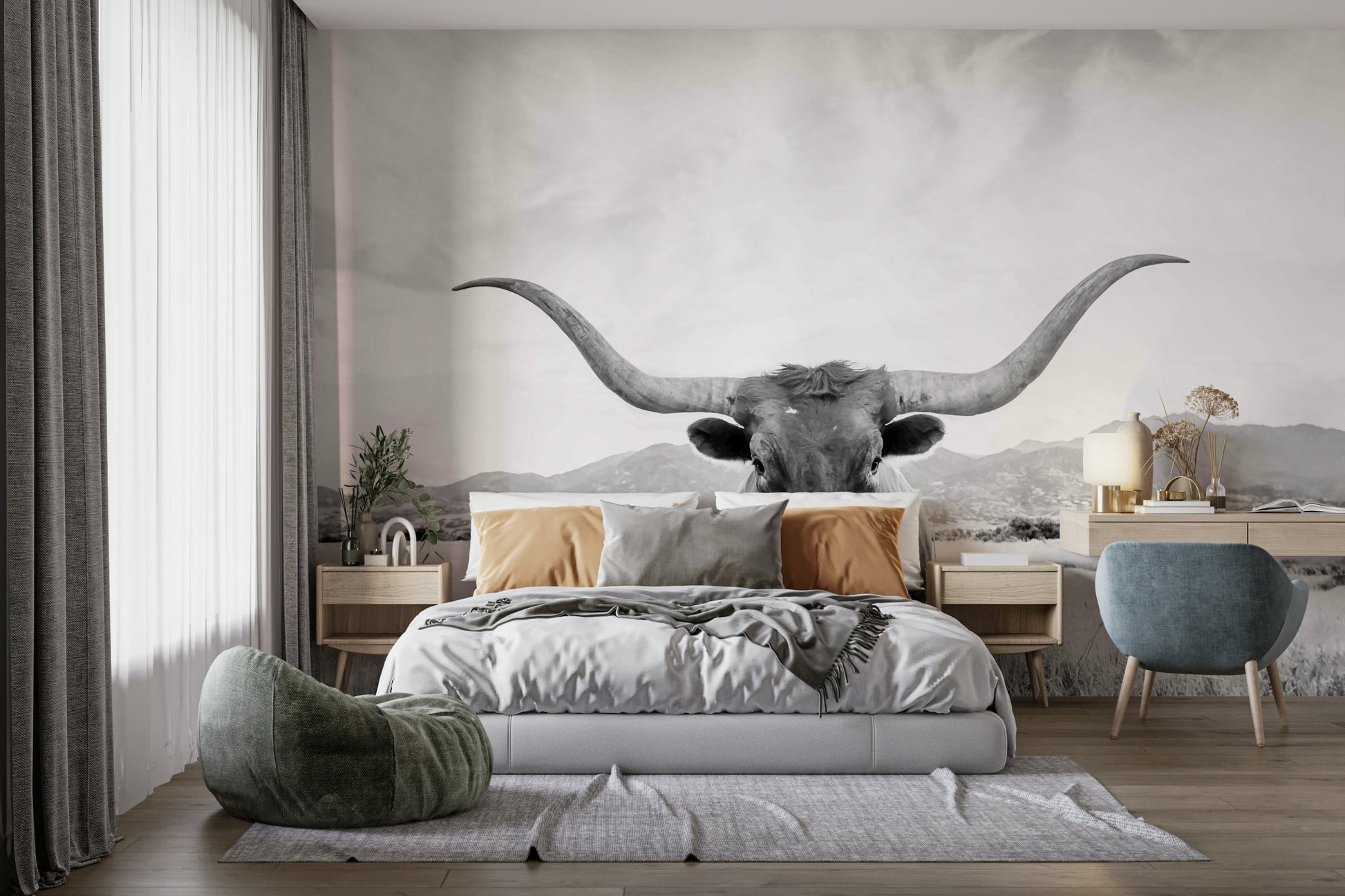 Wall decor evoking Western spirit and natural beauty.

